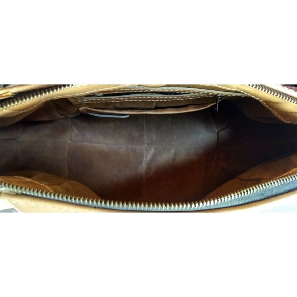 Tan brown leather shoulder purse/light brown leather hand bag - Picture 6 of 7